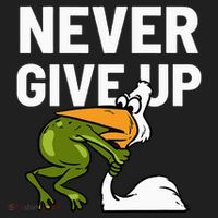 Never Give Up Frog Bird Choking Funny Motivation Beanie thumb 2