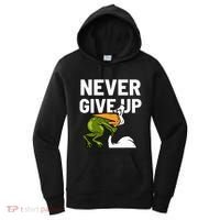 Never Give Up Frog Bird Choking Funny Motivation Women's Hoodie thumb 0