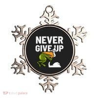 Never Give Up Frog Bird Choking Funny Motivation Ornament thumb 0