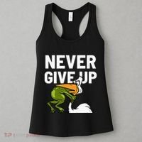 Never Give Up Frog Bird Choking Funny Motivation Women's Tank Top thumb 3