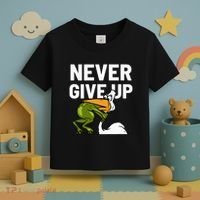 Never Give Up Frog Bird Choking Funny Motivation Toddler T-Shirt thumb 3