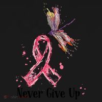 Never Give Up Breast Cancer Awareness Ribbon Cure Dragonfly Women's Hoodie thumb 2