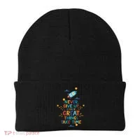 Never Give Up Because Great Things Take Time Rocketship Beanie thumb 0