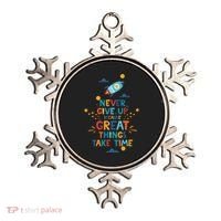 Never Give Up Because Great Things Take Time Rocketship Ornament thumb 0