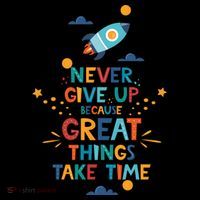 Never Give Up Because Great Things Take Time Rocketship Tank Top thumb 6