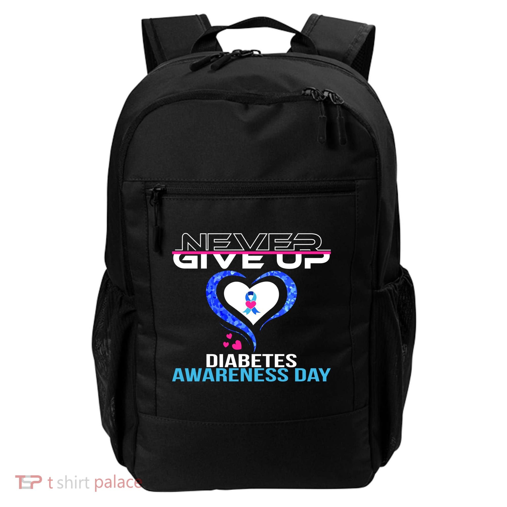 Never Give Up Diabetes Awareness Day Backpack