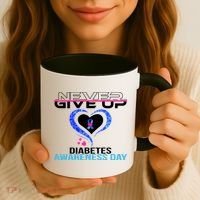 Never Give Up Diabetes Awareness Day Coffee Mug thumb 3