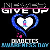 Never Give Up Diabetes Awareness Day Ornament thumb 1