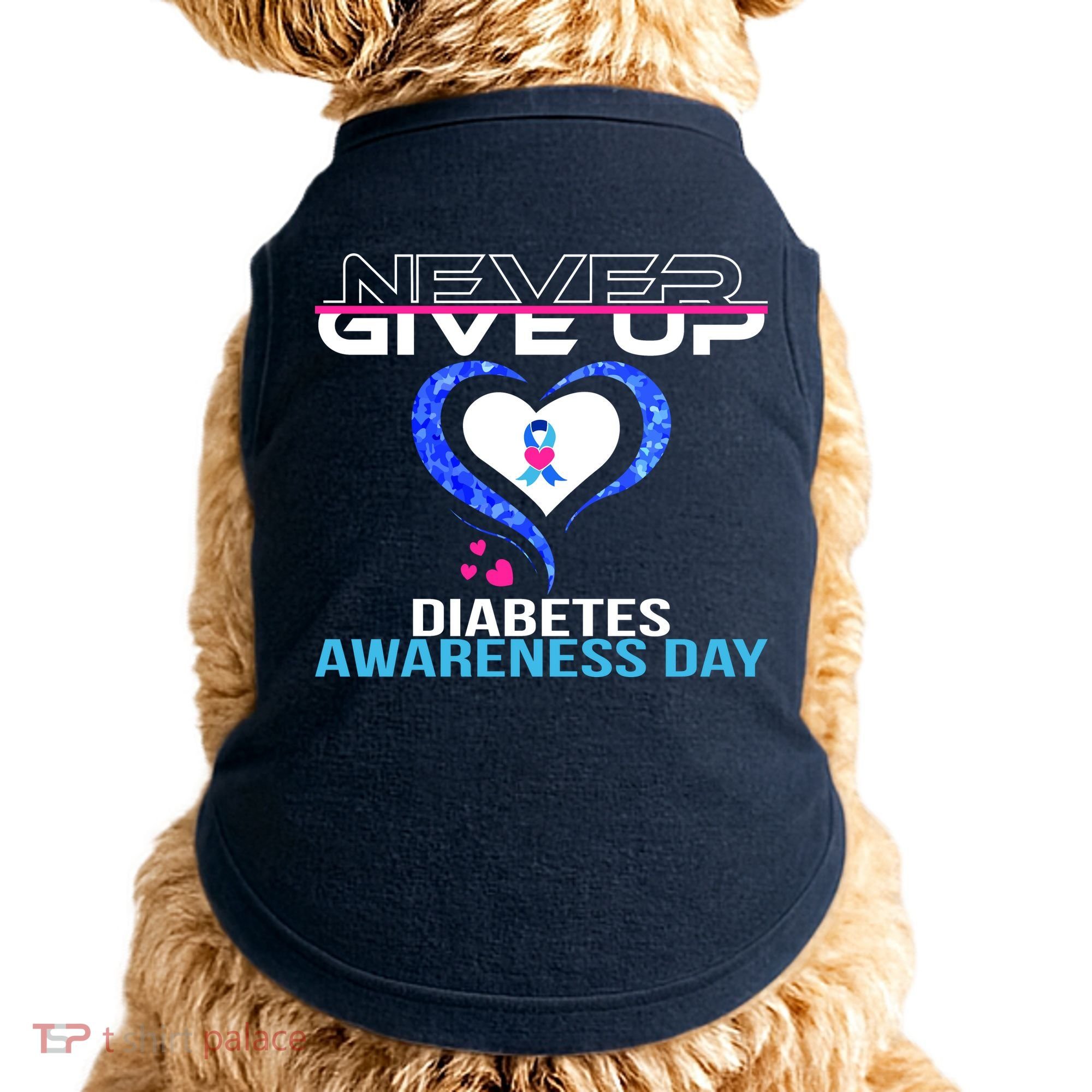 Never Give Up Diabetes Awareness Day Doggie Tank
