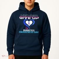 Never Give Up Diabetes Awareness Day Hoodie thumb 2