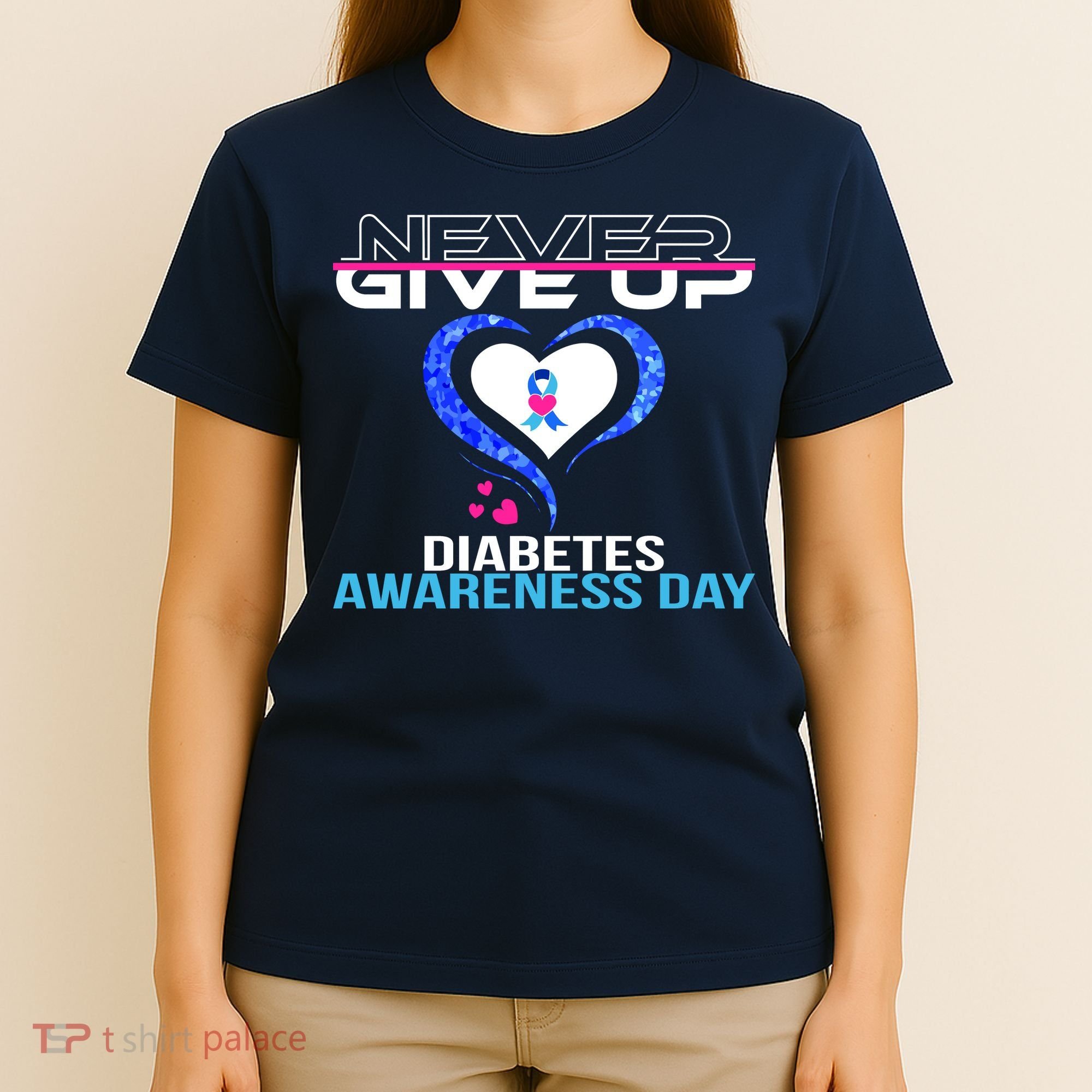 Never Give Up Diabetes Awareness Day T-Shirt