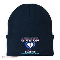 Never Give Up Diabetes Awareness Day Beanie thumb 0