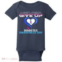 Never Give Up Diabetes Awareness Day Baby Bodysuit thumb 0