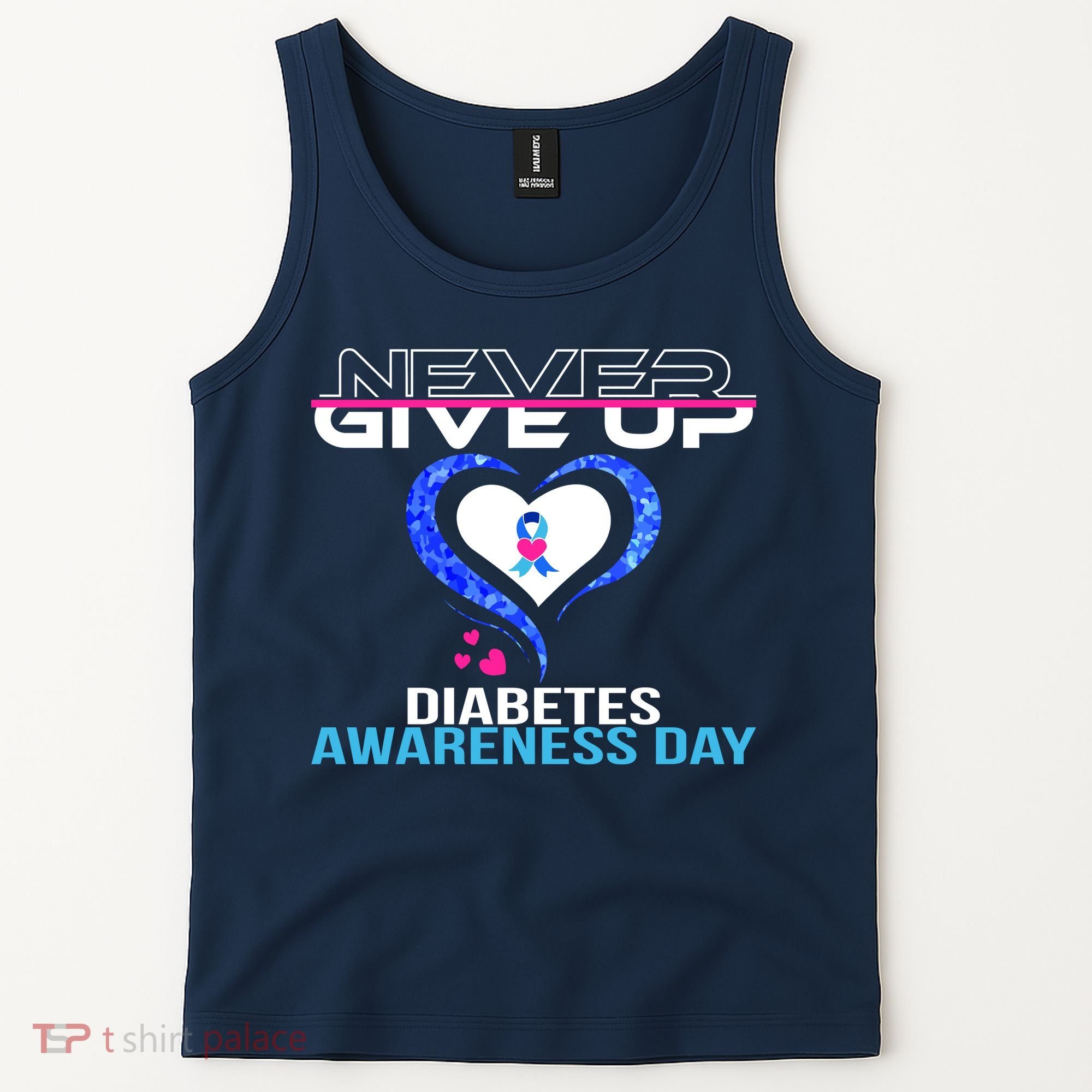 Never Give Up Diabetes Awareness Day Tank Top