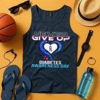Never Give Up Diabetes Awareness Day Tank Top thumb 4