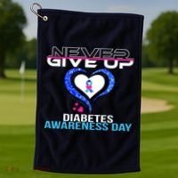 Never Give Up Diabetes Awareness Day Golf Towel thumb 1