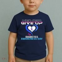 Never Give Up Diabetes Awareness Day Toddler T-Shirt thumb 2