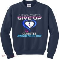 Never Give Up Diabetes Awareness Day Kids Sweatshirt thumb 0