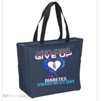 Never Give Up Diabetes Awareness Day Tote Bag thumb 2