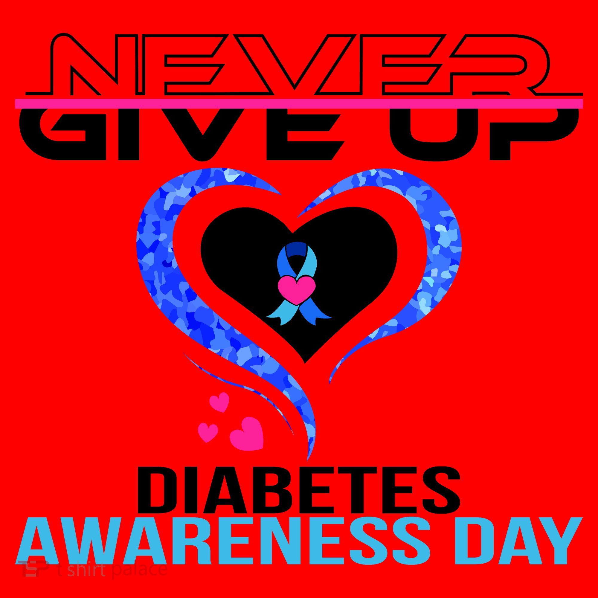 Never Give Up Diabetes Awareness Day Santa Hat