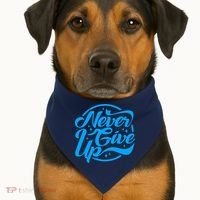 Never Give Up USA-Made Doggie Bandana thumb 1