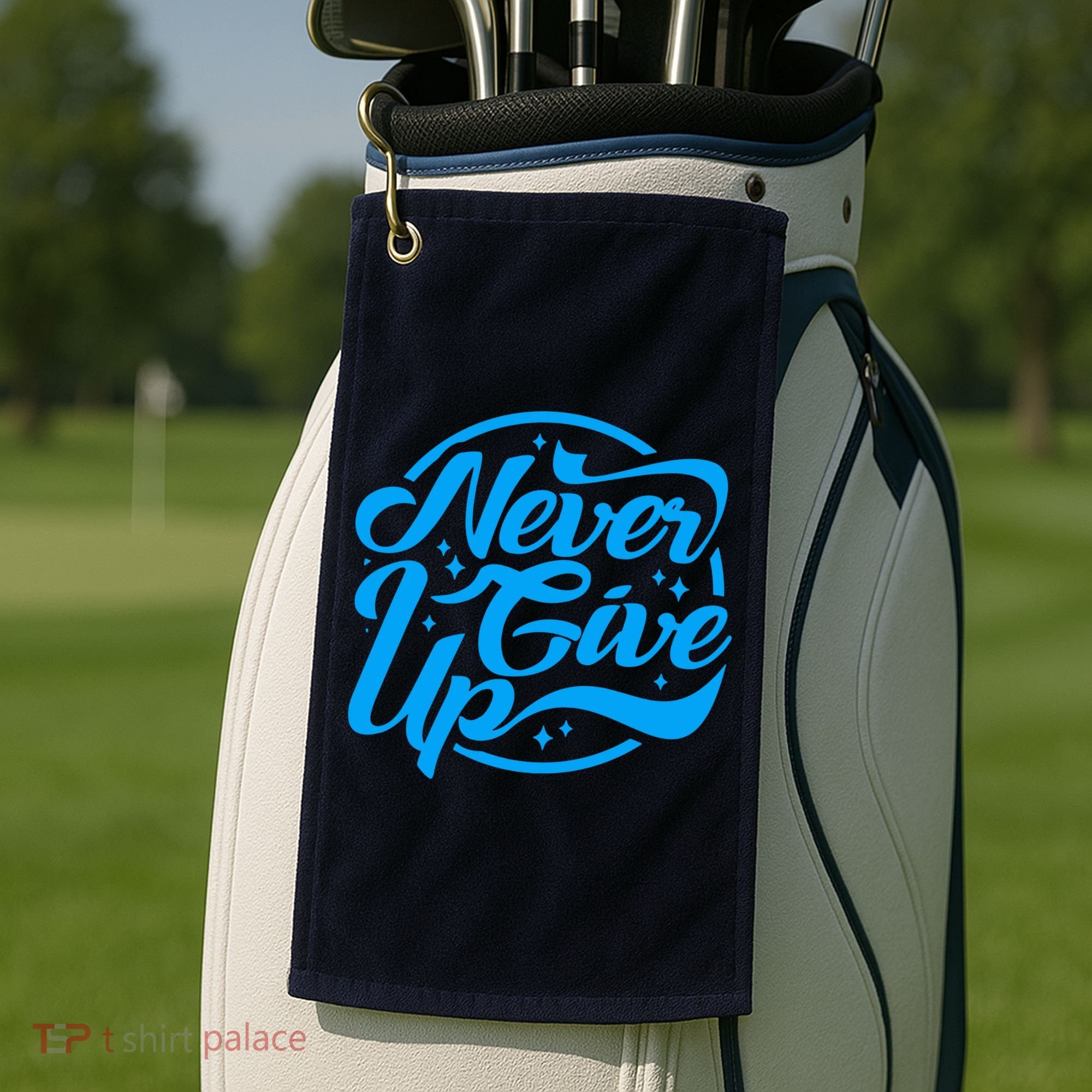 Never Give Up Golf Towel