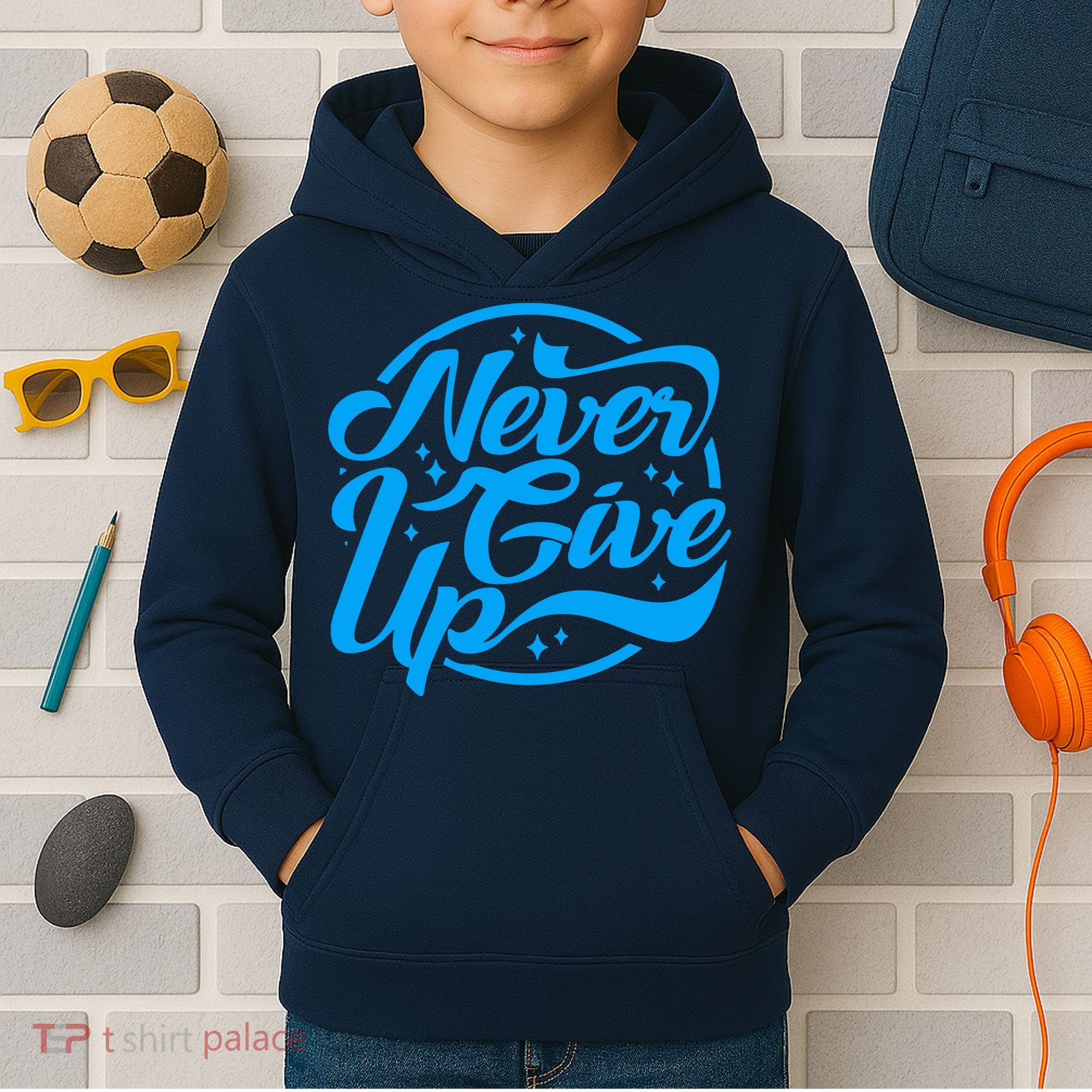 Never Give Up Kids Hoodie