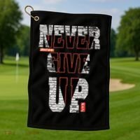 Never Give Up Stronger support inspiration trending gift idea Golf Towel thumb 1