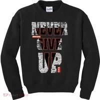 Never Give Up Stronger support inspiration trending gift idea Kids Sweatshirt thumb 0