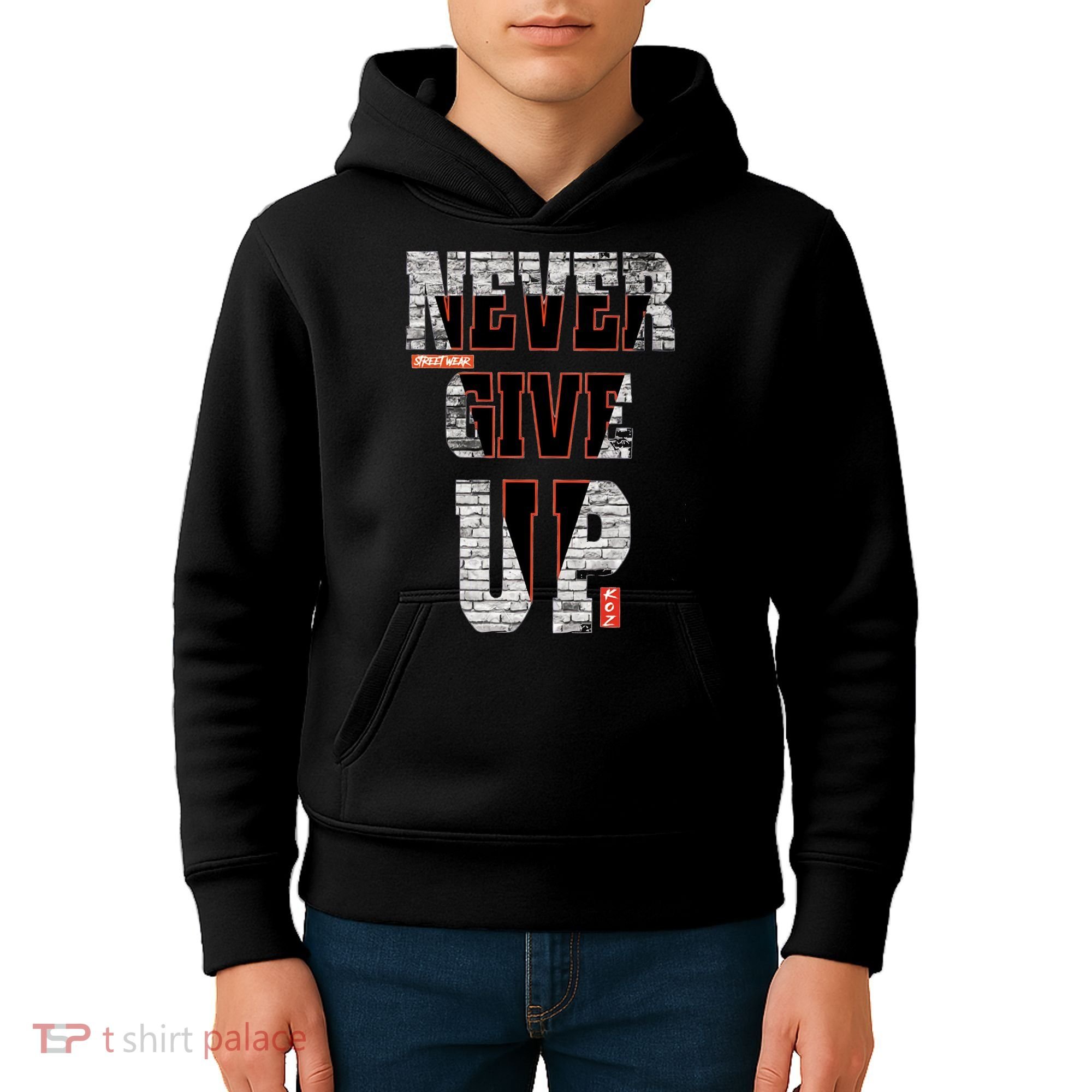 Never Give Up Stronger support inspiration trending gift idea Kids Hoodie