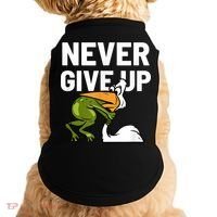Never Give Up Frog Bird Choking Funny Motivation Doggie Tank thumb 0