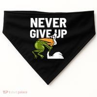 Never Give Up Frog Bird Choking Funny Motivation USA-Made Doggie Bandana thumb 0