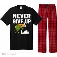Never Give Up Frog Bird Choking Funny Motivation Pajama Set thumb 0