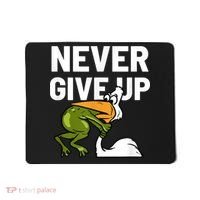 Never Give Up Frog Bird Choking Funny Motivation Mousepad thumb 0