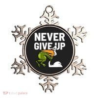 Never Give Up Frog Bird Choking Funny Motivation Ornament thumb 0
