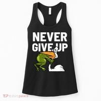 Never Give Up Frog Bird Choking Funny Motivation Women's Tank Top thumb 0