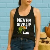Never Give Up Frog Bird Choking Funny Motivation Women's Tank Top thumb 2