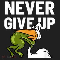 Never Give Up Frog Bird Choking Funny Motivation Golf Towel thumb 3