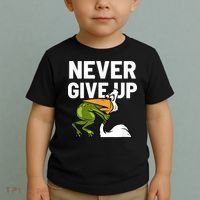 Never Give Up Frog Bird Choking Funny Motivation Toddler T-Shirt thumb 2