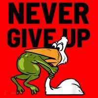 Never Give Up Frog Bird Choking Funny Motivation Santa Hat thumb 1