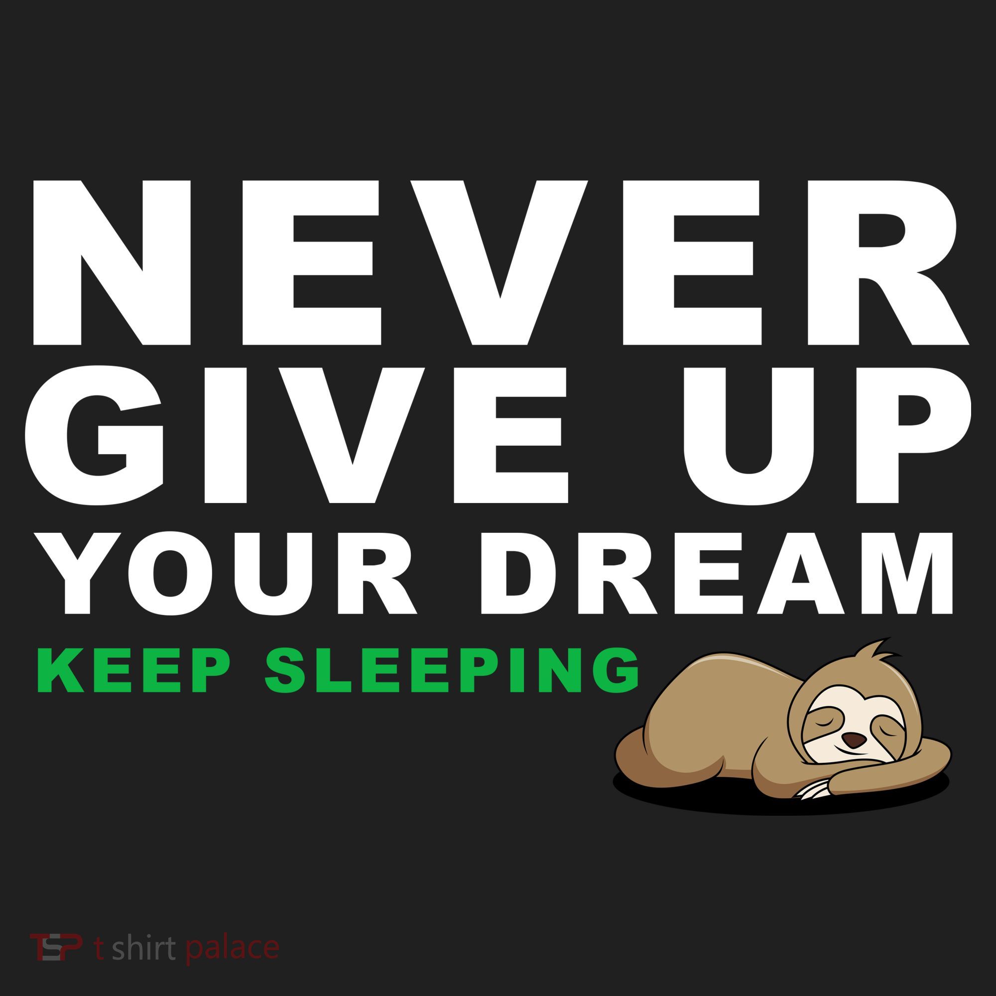 Never Give Up Your Dream Keep Sleeping Funny Sloth Women's Sweatshirt