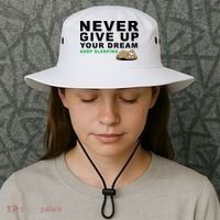 Never Give Up Your Dream Keep Sleeping Funny Sloth Bucket Hat thumb 3
