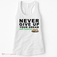 Never Give Up Your Dream Keep Sleeping Funny Sloth Women's Tank Top thumb 0