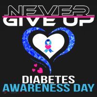 Never Give Up Diabetes Awareness Day Ornament thumb 1