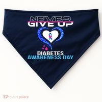 Never Give Up Diabetes Awareness Day USA-Made Doggie Bandana thumb 0