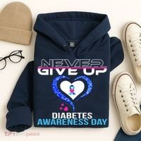 Never Give Up Diabetes Awareness Day Hoodie thumb 4