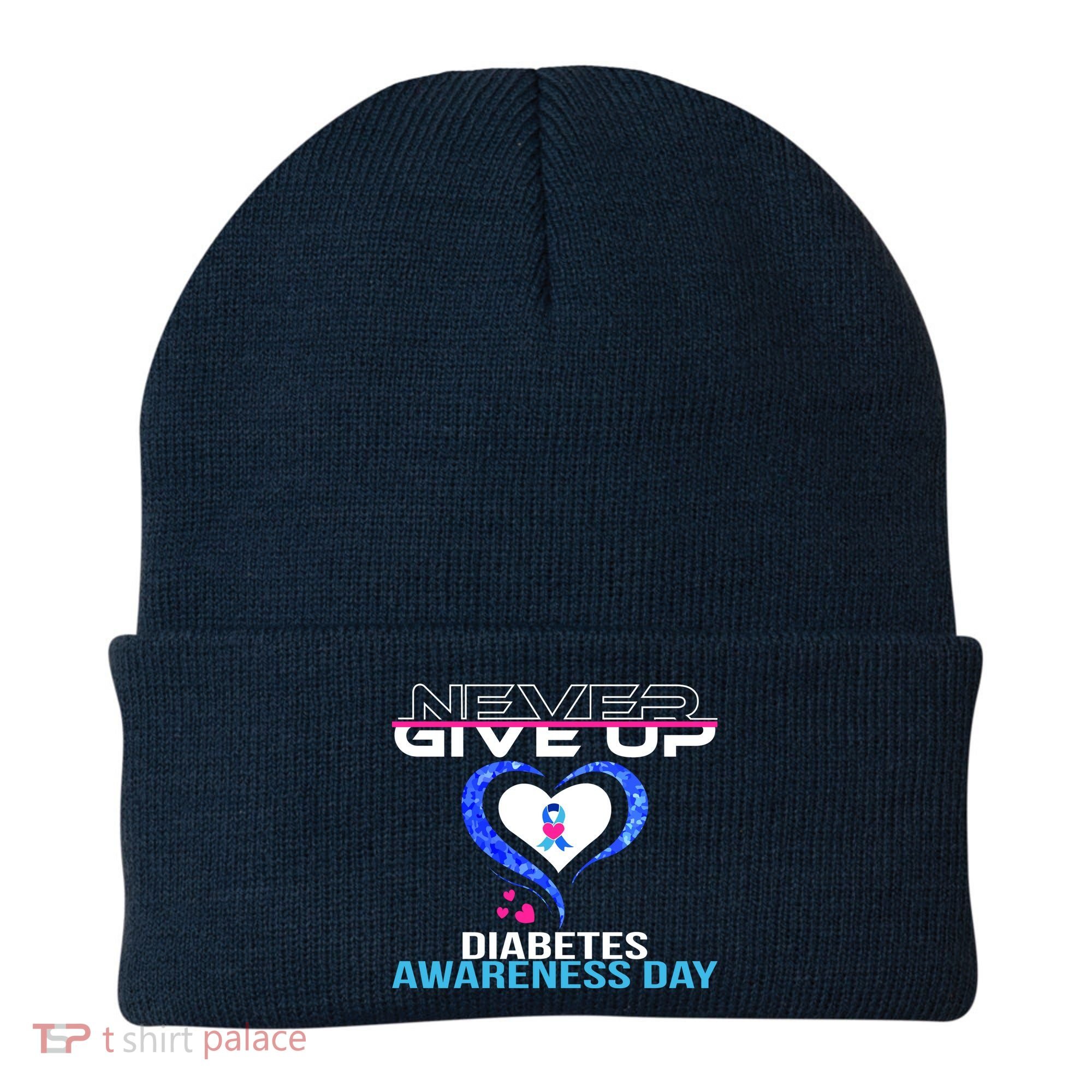 Never Give Up Diabetes Awareness Day Beanie