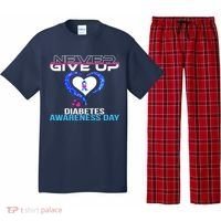 Never Give Up Diabetes Awareness Day Pajama Set thumb 0