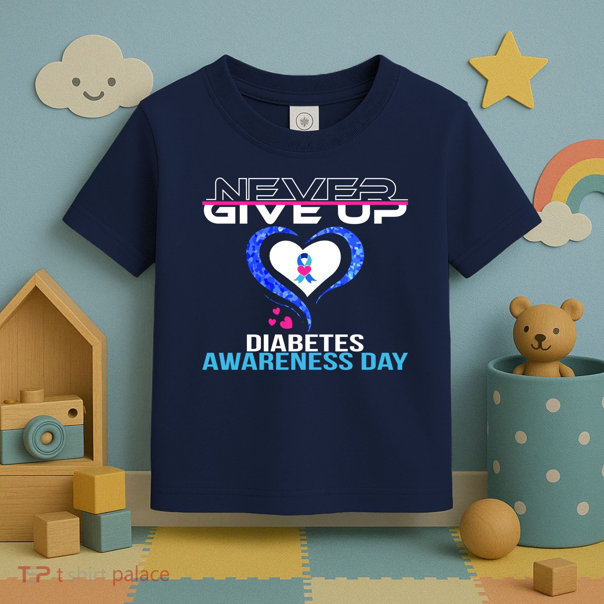 Never Give Up Diabetes Awareness Day Toddler T-Shirt