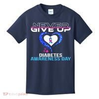 Never Give Up Diabetes Awareness Day Kids T-Shirt thumb 0